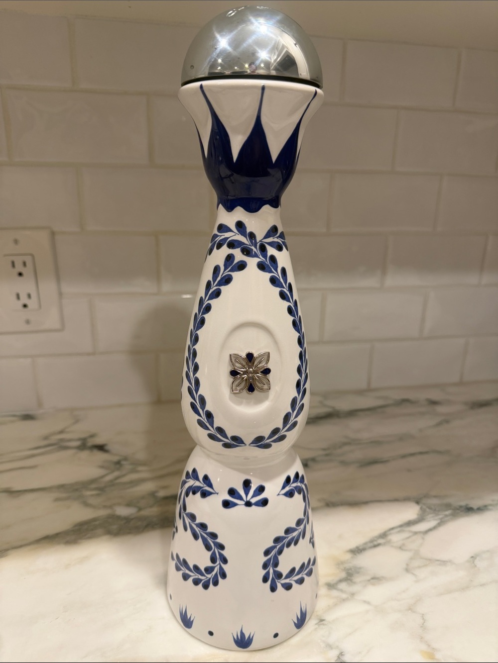 Hand Painted Decorative Empty Bottle of Clase Azul Tequila 750ml